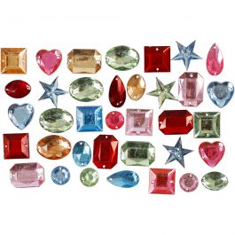 Rhinestones, assorted colours, size 15-17 mm, 15 g/ 1 pack [HOB-992271]