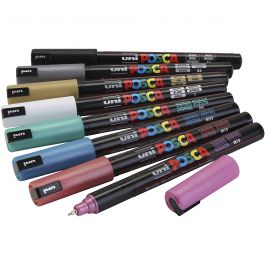 Posca Marker, metallic colours, no. PC-1MR, line 0,7 mm, 8 asstd./ 1 pack [HOB-384292]