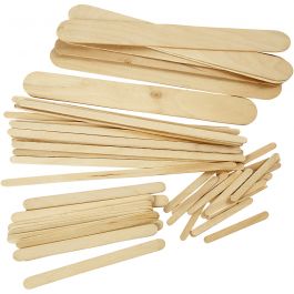 Ice Lolly Sticks, L: 5,5+11,5+19+20 cm, W: 6+10+25 mm, 4250 pc/ 1 pack [HOB-99806]