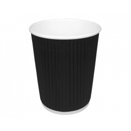 Coffee Cup 230cc 8oz Ø8 cm Ripple Black (500 pcs) [TK-9987545]