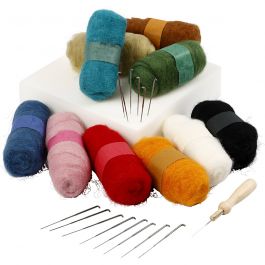 Needle Felting - Starter Kit, assorted colours, 1 set [HOB-99967]