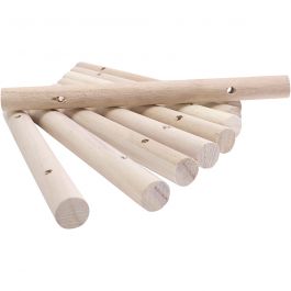 Wooden rods for trivet, dia. 14-15 mm, size 18 cm, hole size 4 mm, 108 pc/ 1 pack [HOB-669070]