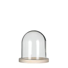 Glass Dome with Wooden Base Ø12cm and 13 cm tall (1 pc) [IFS-29422]