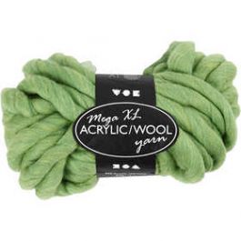 Chunky yarn of acrylic/wool, lime green, L: 15 m, size mega , 300 g/ 1 ball [HOB42166]