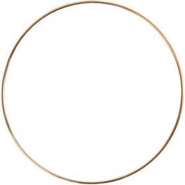 Metal Wire Ring, gold, D: 20 cm, thickness 3 mm, 1 pc [HOB52428]