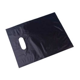 Plastic Carrier Bags Black 33x38.1cm 20 micron HDPE (100 pieces) [H1315BK3]