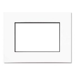 Mount Board White/Black Core 19.4x24.5cm Window - Outer size 27.9x35.6cm (10 pieces) [MS20200]
