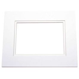 Mount Board Double thick bright White/White 20.3x25.4cm with 11.25x16.75cm Window (25 pieces) [MD30023]
