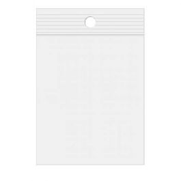 Grip Seal Bags with Hang hole 5x7.5cm Crystal Clear PP 100 micron (100 pieces) [Z4R23]