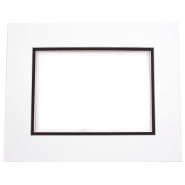 Mount Board Double thick White/Black 30.5x40.6cm with 19.4x29.5cm Window (10 pieces) [MD20114]