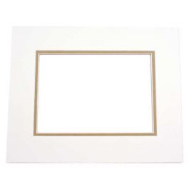 Mount Board Double thick Ivory/Olive Green 30.5x40.6cm with 19.4x29.5cm Window (10 pieces) [MD20108]