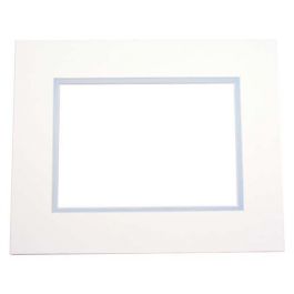 Mount Board Double thick Ivory/light Blue 20.3x25.4cm with 11.8x16.8cm Window (10 pieces) [MD20020]