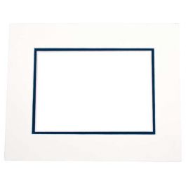 Mount Board Double thick Ivory/dark Blue 30.5x40.6cm with 19.4x29.5cm Window (10 pieces) [MD20104]