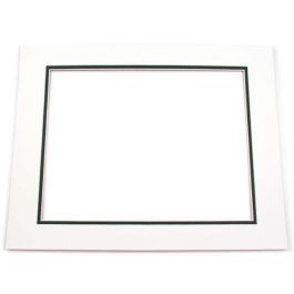 Mount Board Double thick Ivory/dark Green 30.5x40.6cm with 19.4x29.5cm Window (10 pieces) [MD20105]