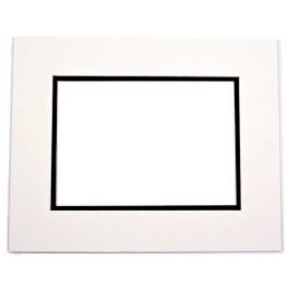 Mount Board Double thick Ivory/Black 30.5x40.6cm with 19.4x29.5cm Window (10 pieces) [MD20110]