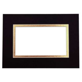 Mount Board Double thick Black/Gold 12.7x17.8cm with 9.2x14.3cm Window (10 pieces) [MD20184]