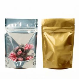 Stand Up Pouches Transparent/Gold 8x5x13cm | 28 grams (100 pieces) [ZBGG1]