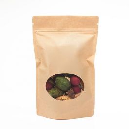 Stand Up Pouches Kraft with oval Window 15x9x23cm | 312 grams (100 pieces) [ZBGO7K]