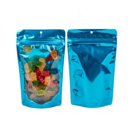 Stand Up Pouches Transparent/Blue 13x7,9x20,6cm With Hanghole (100 Pieces) [ZBGB3AM]