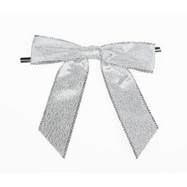 Bows pre-tied Metallic Silver 2.2cm (100 pieces) [BOW7MS]