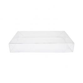 Lid Foldable and Crystal Clear 15,4x3,8x24,3 cm Clear (25 pieces) [BT13]