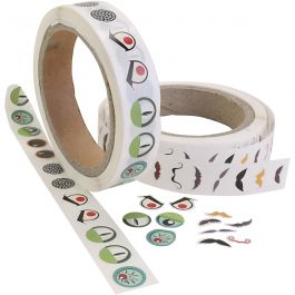 Sticker eyes, eyes/moustache, dia. 17 mm, 2000 pc/ 1 pack [HOB-230147]