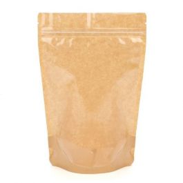Stand Up Pouches Kraft 14.9x8.9x23.2cm with Window | 312 grams (100 pieces) [ZBGKC7]