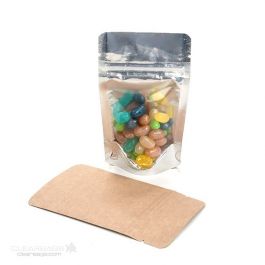 Stand Up Pouches Transparent/Kraft 17x9x28.5cm | 340 grams (100 pieces) [ZBGK4]