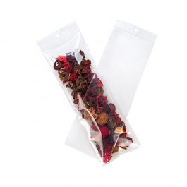 Grip Seal Bags with Hang hole 10x30.5cm Crystal Clear PP 100 micron (100 pieces) [Z4R412]