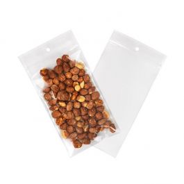 Grip Seal Bags with Hang hole 10x18cm Crystal Clear PP 100 micron (100 pieces) [Z4R47]