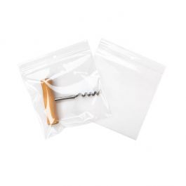 Grip Seal Bags with Hang hole 12.5x12.5cm Crystal Clear PP 100 micron (100 pieces) [Z4R55]