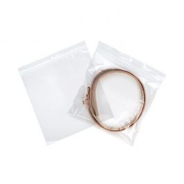 Grip Seal Bags with Hang hole 20.5x20.5cm Crystal Clear PP 50 micron (100 pieces) [ZR88]