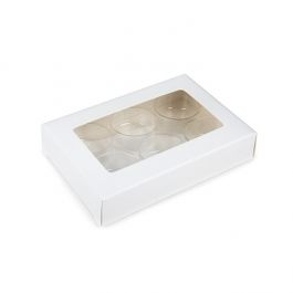 White Kraft Artisan Candy Box Set, Round Insert 7x2.1x10.3 cm (25 pieces) [CNDYR274W]