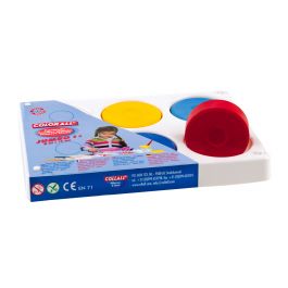Tempera paint pads in palette with 6 paint pads Assorted 6x Ø55x19mm in Blister (1 pc.) [COL-PB55TR6]