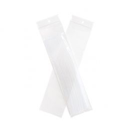 Grip Seal Bags with Hang hole 7.5x30.5cm Crystal Clear PP 50 micron (100 pieces) [ZR312]