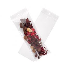 Grip Seal Bags with Hang hole 7.5x20.5cm Crystal Clear PP 50 micron (100 pieces) [ZR38]