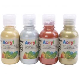PRIMO luxury acrylic paint, metallic colours, 4x125 ml/ 1 pack [HOB-638397]