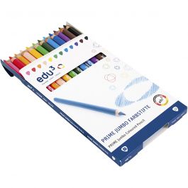 edu Jumbo Coloured Pencils, thickness 10 mm, lead 6,25 mm, assorted colours, 12 pc/ 1 pack [HOB-409212]