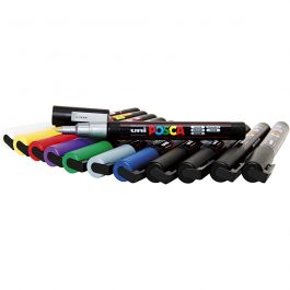 Posca Marker, assorted colours, no. PC-3M, line 0,9-1,3 mm, 12 pc/ 1 pack [HOB-384095]