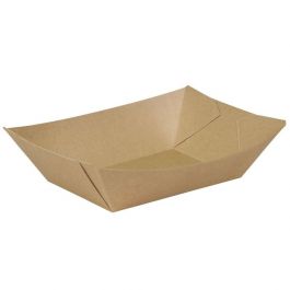 Snack trays cardboard 800 ml Brown Organic Coated (600 pieces) [GB-DCA06453]