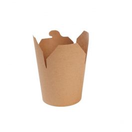 Asia-cardboard boxes 650 ml, brown, PLA-coated (500 pieces) [GB-DFC06840]