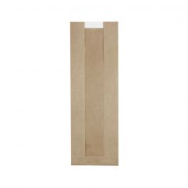 Paper bags w/window brown 14 + 7x40 cm (500 pieces) [GB-DRE02143]