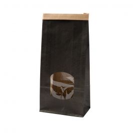 Kraft bags Black 11.5x7x24.5 cm reclosable (400 pieces) [GB-DRE02741]