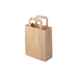 Recycled paper carrier bags 18x8x22 cm brown (250 pieces) [GB-DSE02304]