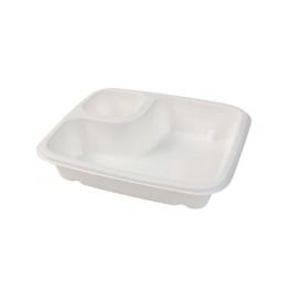 Sugar cane snack & dip bowl 2 compartments, 16.5x19 cm (500 pieces) [GB-DTW01445]