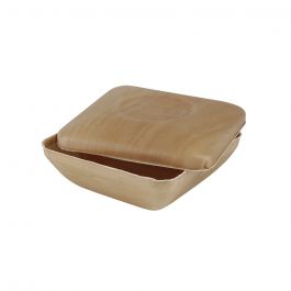 Bowls Palmware® 18x5x18 cm 800 ml, with lids square (60 pieces) [GB-DTW05465]