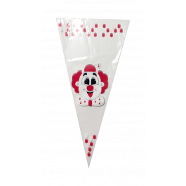 Conical bag 18x37cm 0.5 pounds Clown (250 pcs) [DV-3280]