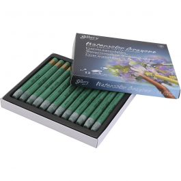 Watercolor Crayons, deep green (348), 12 pc/ 1 pack [HOB-427368]