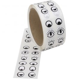 Sticker eyes, black, white, 2000 pc/ 1 pack [HOB-230148]