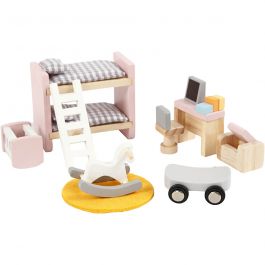 VIGA Doll house furniture, the children's room, size 2x2x7,5 cm, 8 parts/ 1 set [HOB-906691]